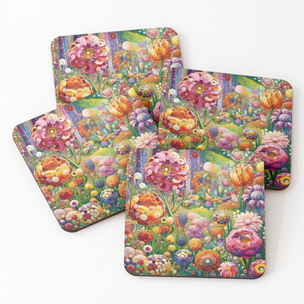 Item preview, Symbolic Flower Garden – Klimt-Inspired Colorful Botanical Art Nouveau designed and sold by EmeraldeaArt.