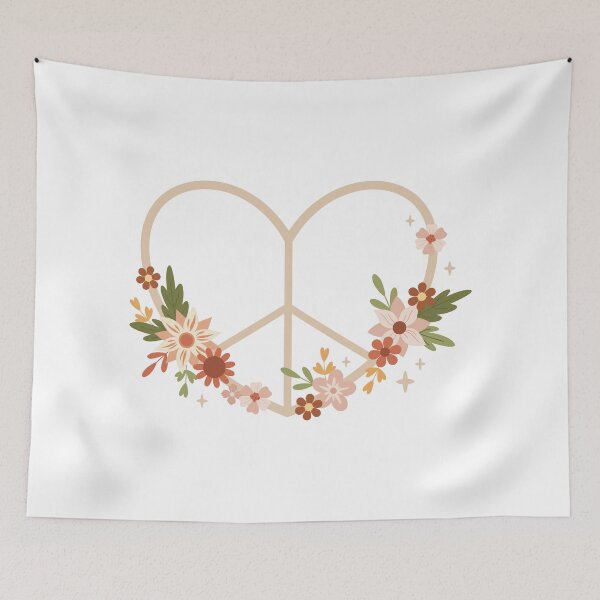 Item preview, Peace sign with flowers designed and sold by Julza Art.