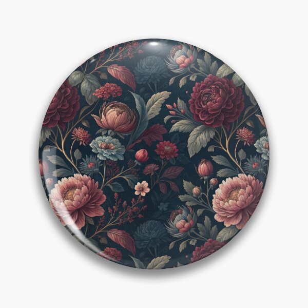 Item preview, Elegant Botanical Bloom Pattern on Navy Background designed and sold by RGShirtWorks.