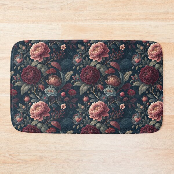 Item preview, Elegant Botanical Bloom Pattern on Navy Background designed and sold by RGShirtWorks.