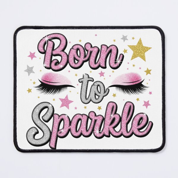 Item preview, Born to Sparkle - Glitter Eyelashes & Stars Magical Design designed and sold by RehanInkDesigns.