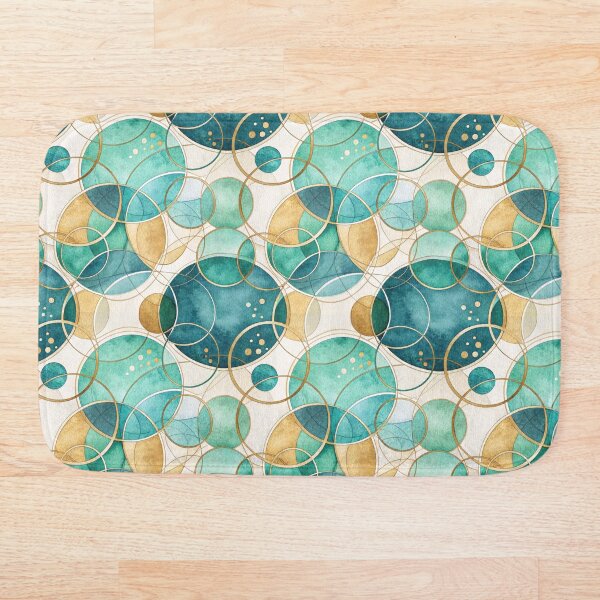 Item preview, Elegante patrón de círculos abstractos de acuarela con líneas doradas designed and sold by ML-Media.