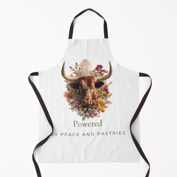 Item preview, Powered by Peace and Pastries” Rustic Cow Floral Art designed and sold by Valen1987.