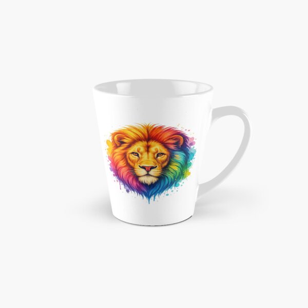 Item preview, Majestic Rainbow Lion Head with Colorful Watercolor Mane designed and sold by ArtfulWeave.
