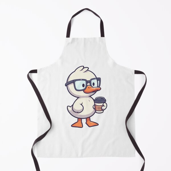 Item preview, Cute Cartoon Duck Standing with Glasses and Coffee Cup designed and sold by Confuzz1ed.