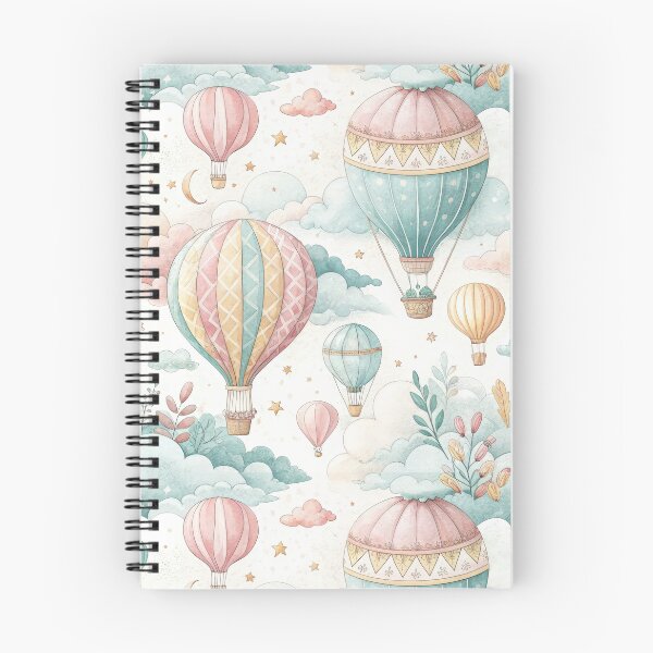 Item preview, Dreamy Pastel Hot Air Balloons and Clouds Seamless Pattern designed and sold by ML-Media.