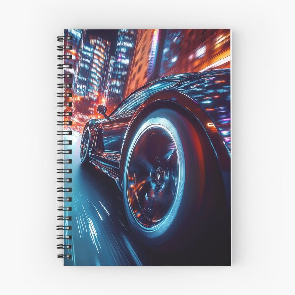 Item preview, High-Speed Supercar at Night – Futuristic Neon City Drive designed and sold by StudioDina.