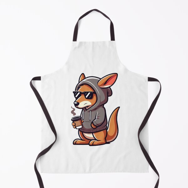 Item preview, Cartoon Kangaroo in Hoodie and Sunglasses Holding Coffee Cup designed and sold by Confuzz1ed.