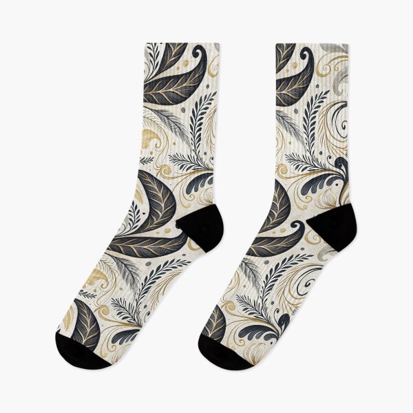 Item preview, Elegant Gold Black Botanical Seamless Pattern. designed and sold by RGShirtWorks.