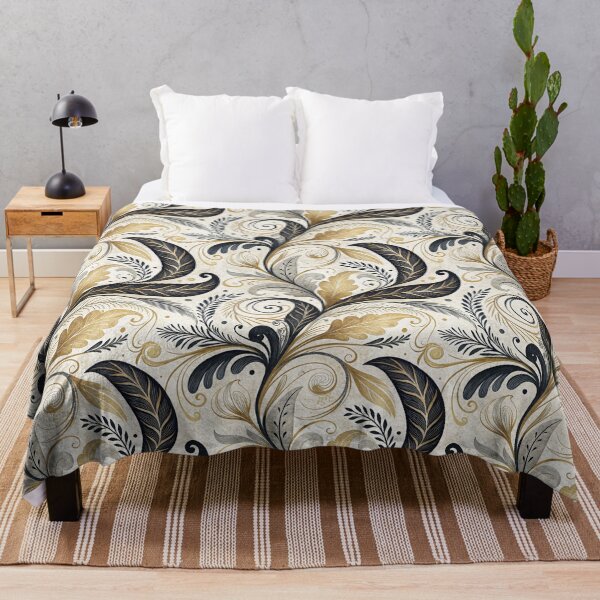 Item preview, Elegant Gold Black Botanical Seamless Pattern. designed and sold by RGShirtWorks.