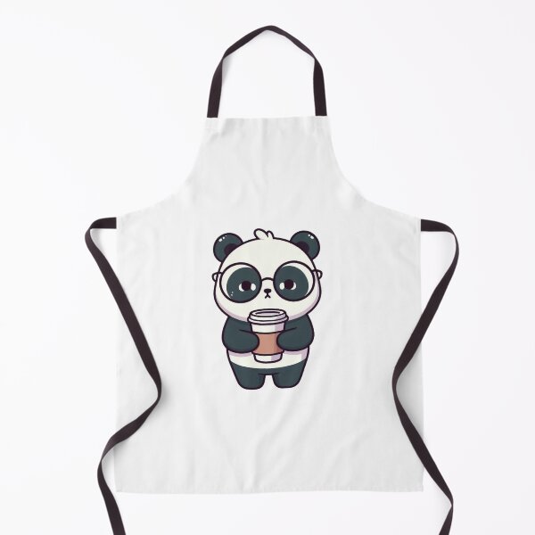 Item preview, Sleepy Panda Standing with Coffee Cup and Round Glasses designed and sold by Confuzz1ed.