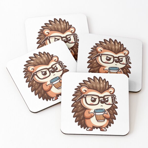 Artikelvorschau, Mürrischer Cartoon-Igel in Brille mit Kaffeetasse entworfen und verkauft von Confuzz1ed.