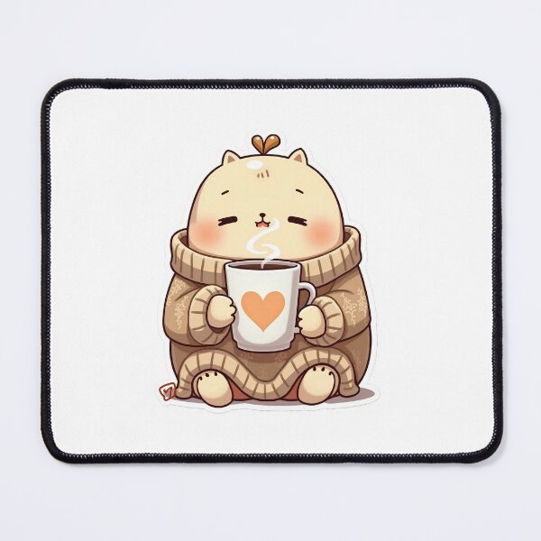 Item preview, Coffee Time with Labubu – Cute Kawaii Sticker designed and sold by BROWNEESHOUSE.