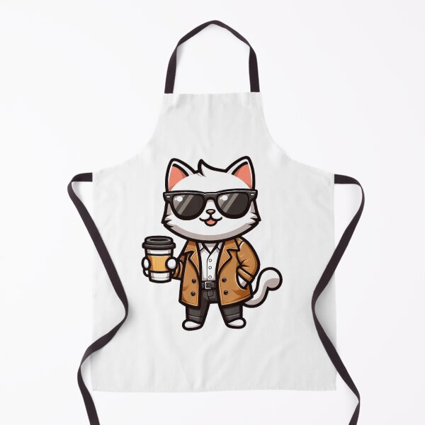 Item preview, Cool Cartoon Cat in Sunglasses and Jacket Holding Coffee Cup designed and sold by Confuzz1ed.