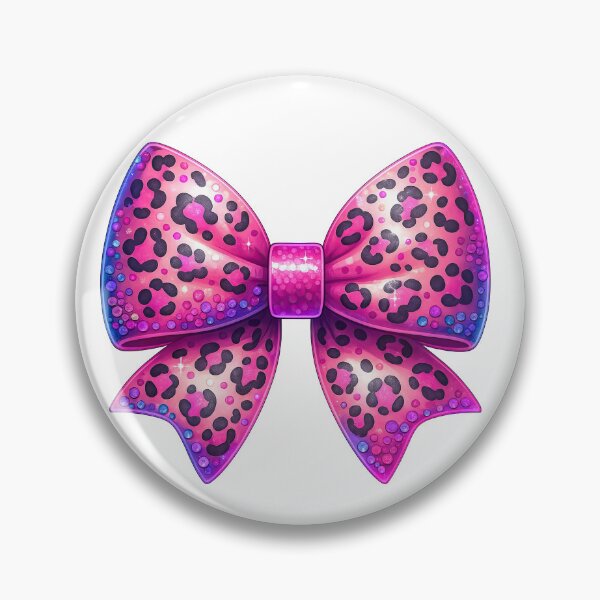 Item preview, Pink Leopard Print Bow with Glitter and Sparkle Effect designed and sold by ArtfulWeave.