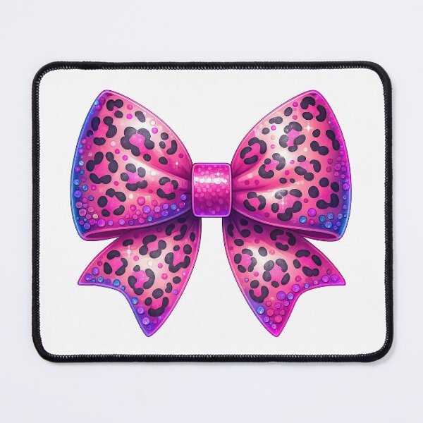 Item preview, Pink Leopard Print Bow with Glitter and Sparkle Effect designed and sold by ArtfulWeave.