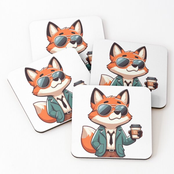 Item preview, Cool Cartoon Fox in Aviators Holding Coffee Cup designed and sold by Confuzz1ed.