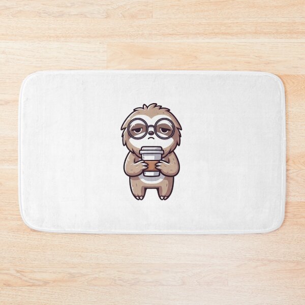 Item preview, Tired Cartoon Sloth with Glasses and Morning Coffee designed and sold by Confuzz1ed.