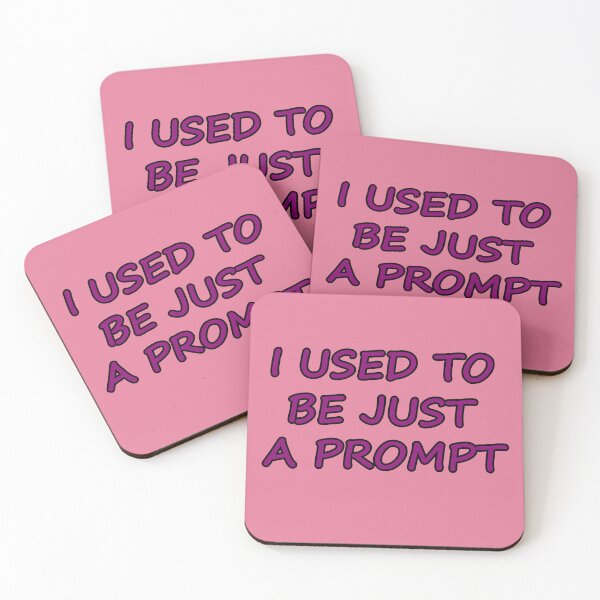 Item preview, I USED TO BE JUST A PROMPT - AI Humor - purple text designed and sold by Beachy.