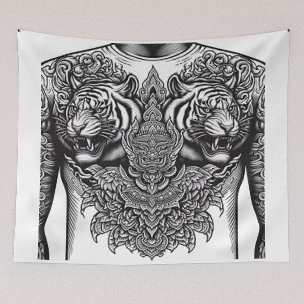 Item preview, Tribal Tiger with Deity Fusion Tattoo designed and sold by Iuqiune.