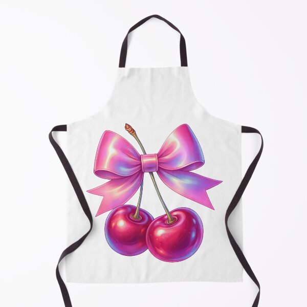 Item preview, Glossy Pink Bow with Juicy Cherries Cute Fruit Design designed and sold by ArtfulWeave.