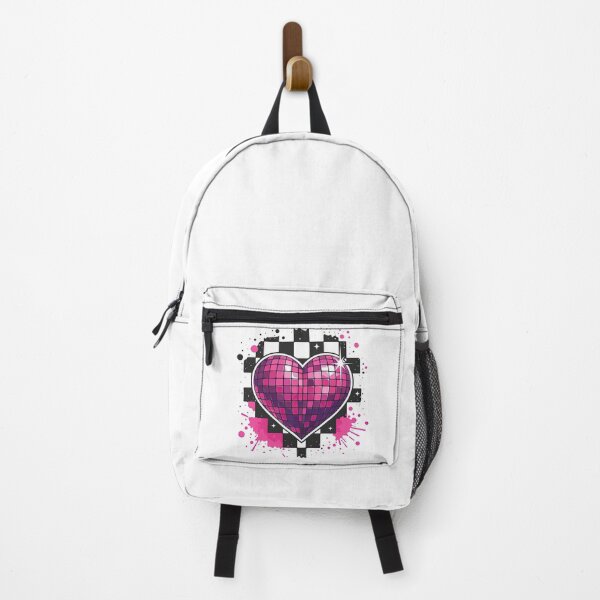 Item preview, Pink Disco Heart with Retro Tiles and Urban Grunge Elements designed and sold by ArtfulWeave.