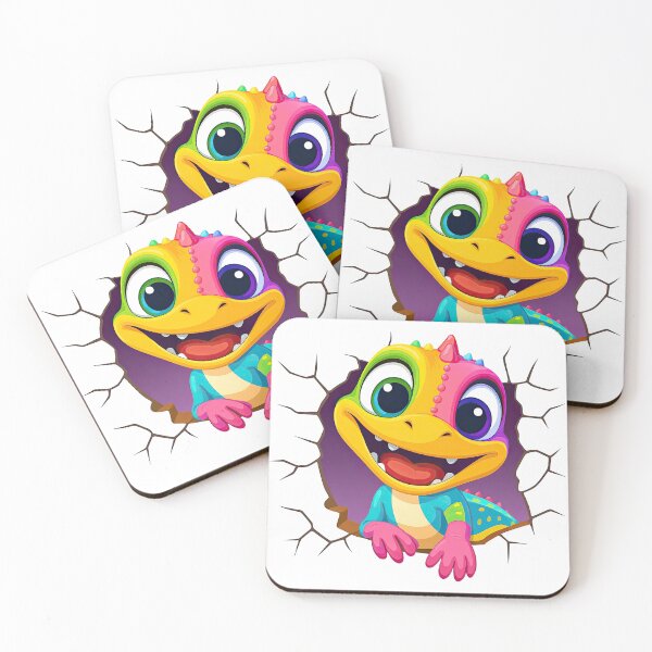 Item preview, Colorful Cartoon Baby Dinosaur Cracking Out with Big Smile designed and sold by ArtfulWeave.
