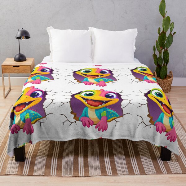 Item preview, Colorful Cartoon Baby Dinosaur Cracking Out with Big Smile designed and sold by ArtfulWeave.