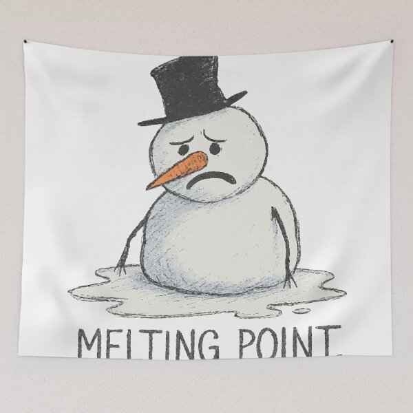 Item preview, Melting Point – Sad Funny Snowman Sticker  designed and sold by BambaKchula.