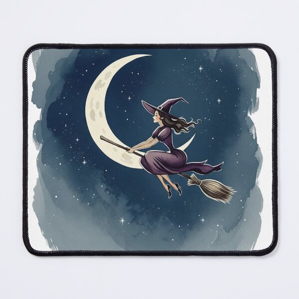 Item preview, Elegant Witch Flying on Broomstick T-Shirt | Moon and Stars Halloween Design designed and sold by MinimalArtTees.