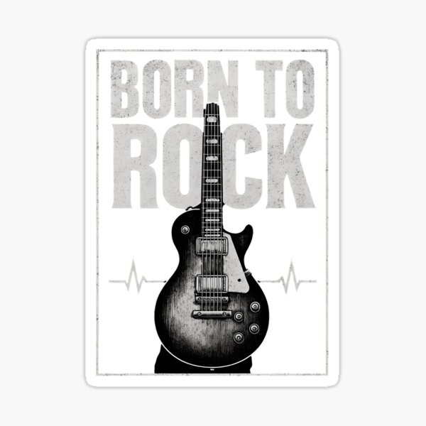 Vista previa del artículo con la obra «Lámina artística de guitarra "Born to Rock"», diseñado y vendido por Mate0 designer.