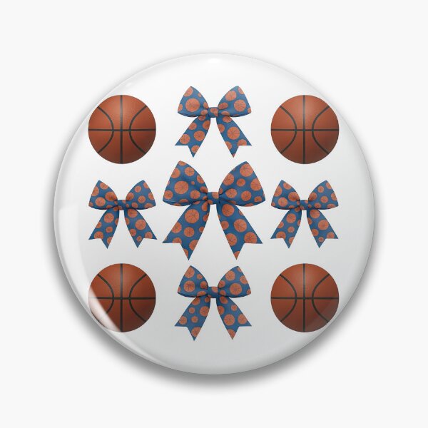 Item preview, Basketball and Bow Pattern Design with Sporty Blue and Orange Theme designed and sold by ArtfulWeave.