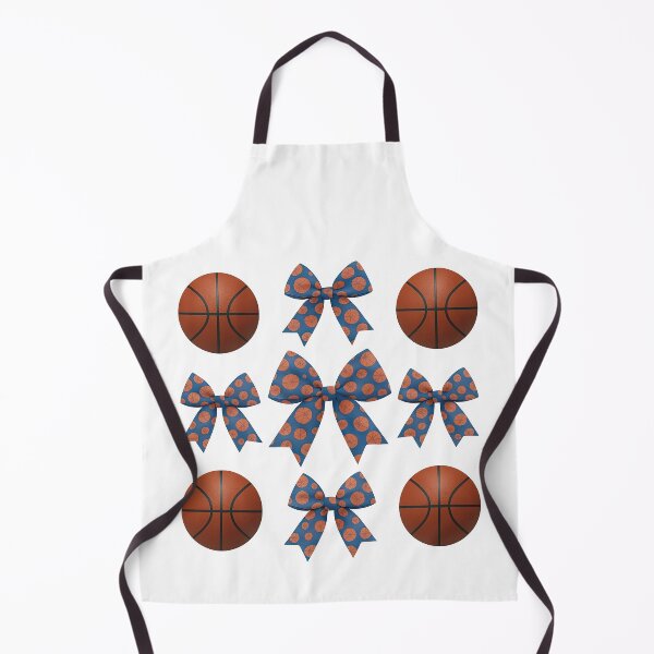 Item preview, Basketball and Bow Pattern Design with Sporty Blue and Orange Theme designed and sold by ArtfulWeave.