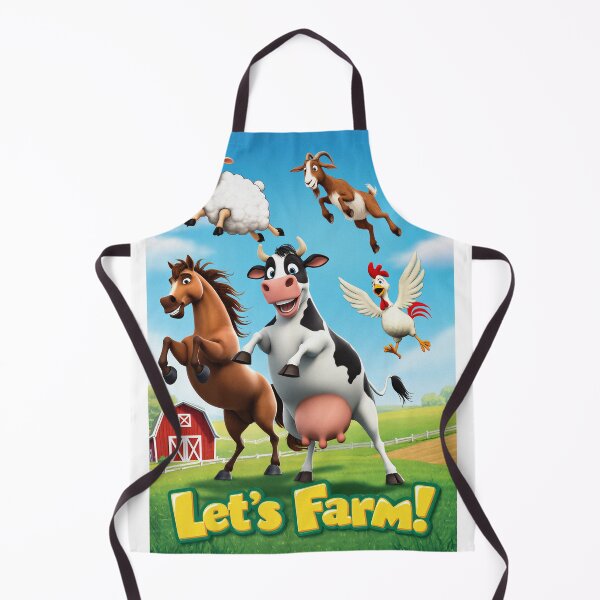 Item preview, Let's farm cartoon poster designed and sold by Vintage Designs +.
