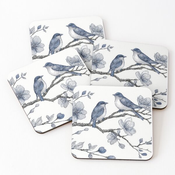 Item preview, Blue and White Birds on Willow Tree designed and sold by thewandswant.