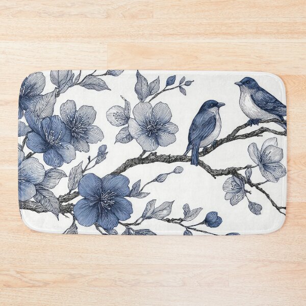 Item preview, Blue and White Birds on Willow Tree designed and sold by thewandswant.