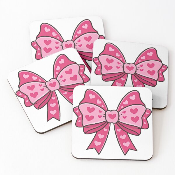 Item preview, Pink Bow with Hearts Valentine Love Ribbon Illustration designed and sold by ArtfulWeave.