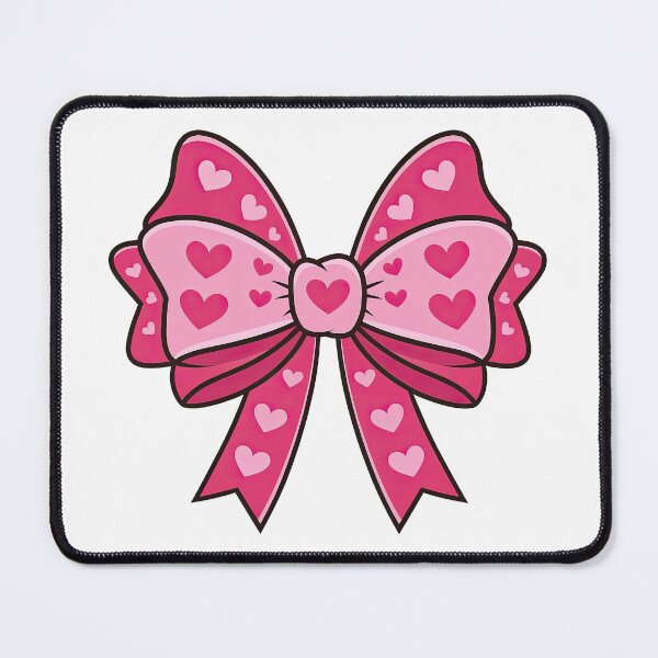 Item preview, Pink Bow with Hearts Valentine Love Ribbon Illustration designed and sold by ArtfulWeave.