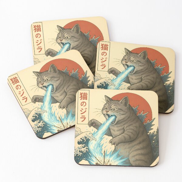 Item preview, Catzilla Japanese Art Tokyo Cat Boat Funny  designed and sold by SickersFun.