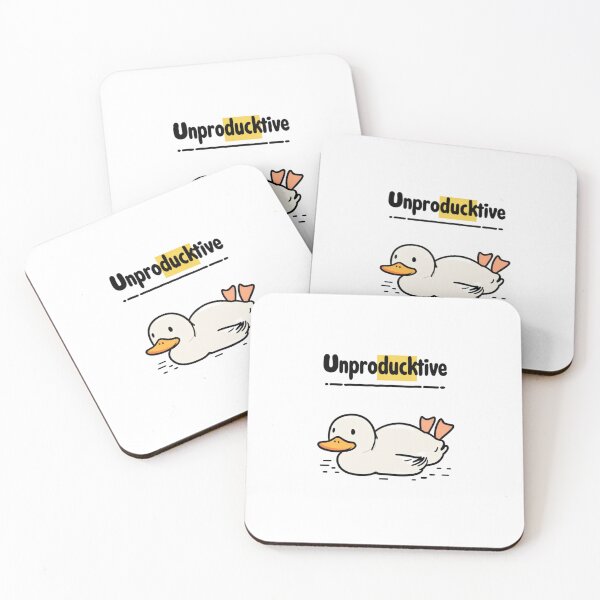 Item preview, Funny "Unproducktive" Pun Cute Lazy Duck Design designed and sold by Colorful-Garden.