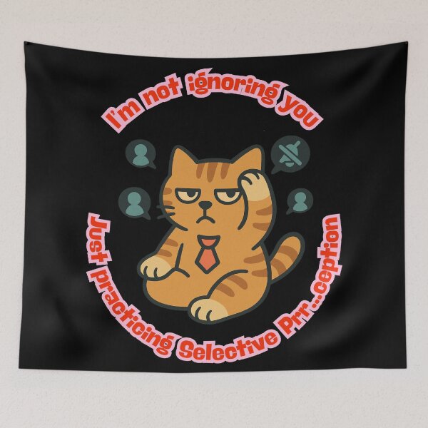 Item preview, Selective Perception Cat – Funny Sarcastic Orange Tabby Illustration designed and sold by bimumonji.