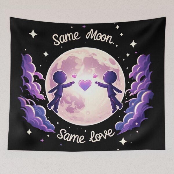 Item preview, Same Moon Same Love – Celestial Sticker designed and sold by Dooodloo.