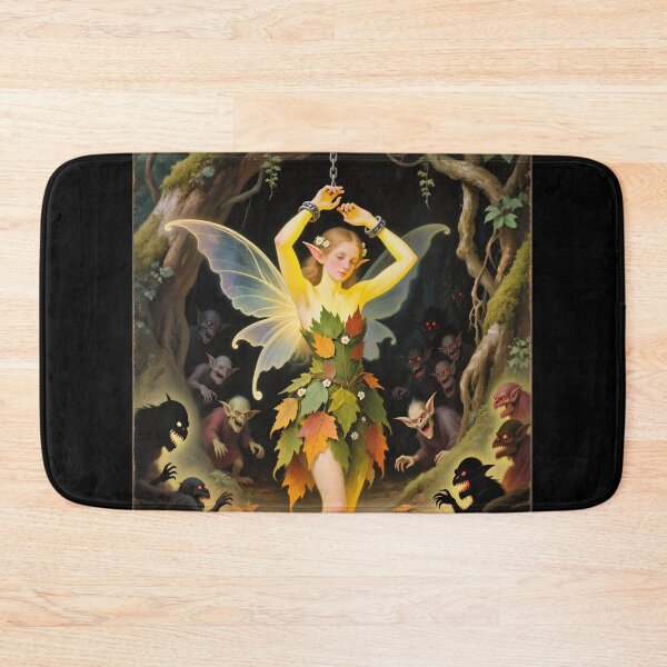 Item preview, Chained magical Fairy surrounded by evil goblins Fey Folk art designed and sold by Vintage Designs +.