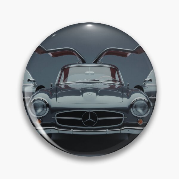 Item preview, Black Mercedes-Benz 300 SL Gullwing - Front View with Doors Open | High-Res Automotive Studio Art designed and sold by JEOSALE.