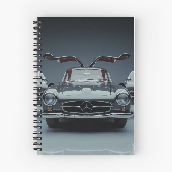 Item preview, Black Mercedes-Benz 300 SL Gullwing - Front View with Doors Open | High-Res Automotive Studio Art designed and sold by JEOSALE.