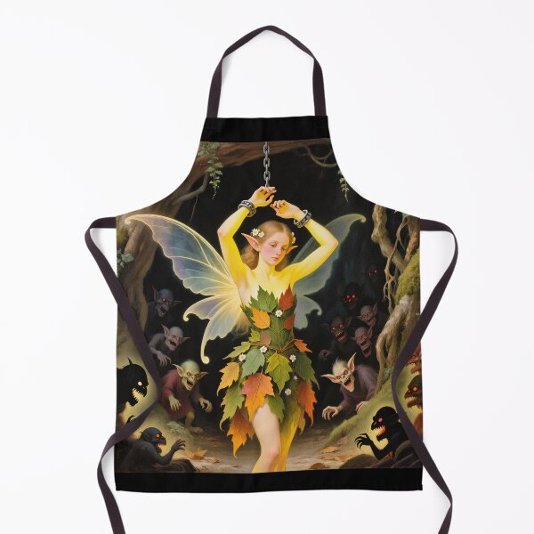 Item preview, Chained magical Fairy surrounded by evil goblins Fey Folk art designed and sold by Vintage Designs +.
