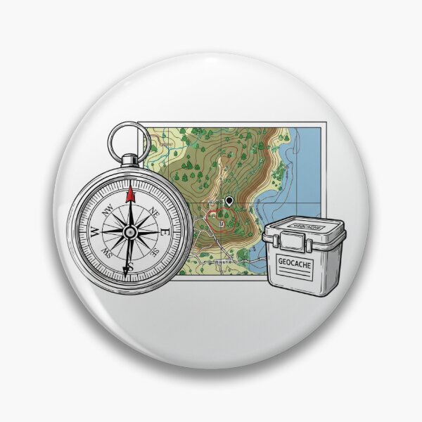 Item preview, Geocache, compass and map designed and sold by Aurora Design.