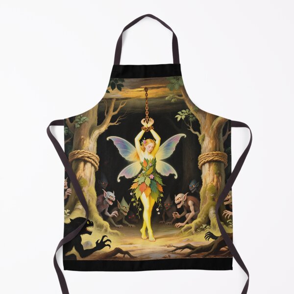 Item preview, Chained magical Fairy surrounded by evil goblins Fey Folk art designed and sold by Vintage Designs +.