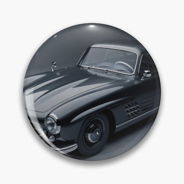 Item preview, Black Mercedes-Benz 300 SL Gullwing - Front View with Doors closed High-Res Automotive Studio Art designed and sold by JEOSALE.