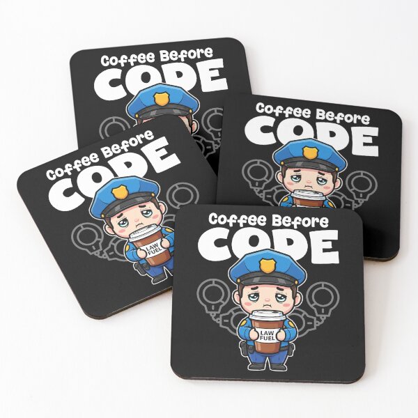 Item preview, COFFEE BEFORE CODE - POLICE OFFICER designed and sold by KEF Custom.
